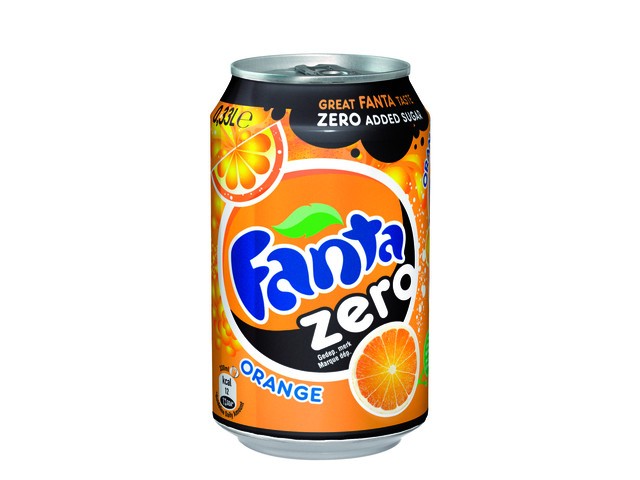 Fanta orange zero blik 0,33L 24 x 0,33L (pak 24 x 33 milliliter)