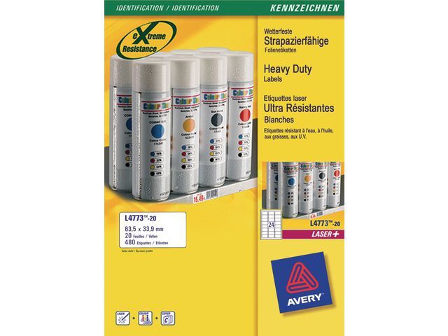 Avery Avery Heavy Duty Laser Labels - etiketten - 280 stuks (pak 20 vel)