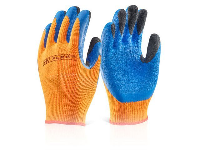 Handschoen latex thermo oranje 08/ds10
