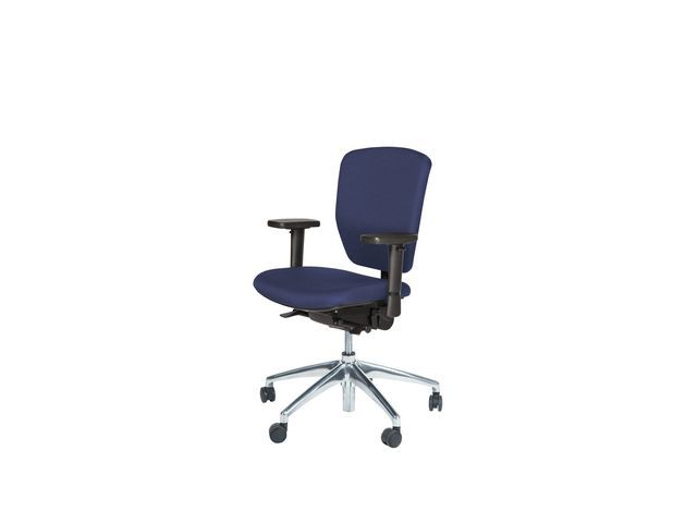 Bureaustoel Prof Chair NPR1813 blauw, voetkruis aluminium gepolijst