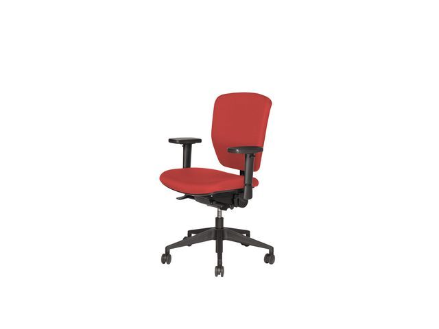 Bureaustoel Prof Chair NPR1813 rood, voetkruis zwart kunststof