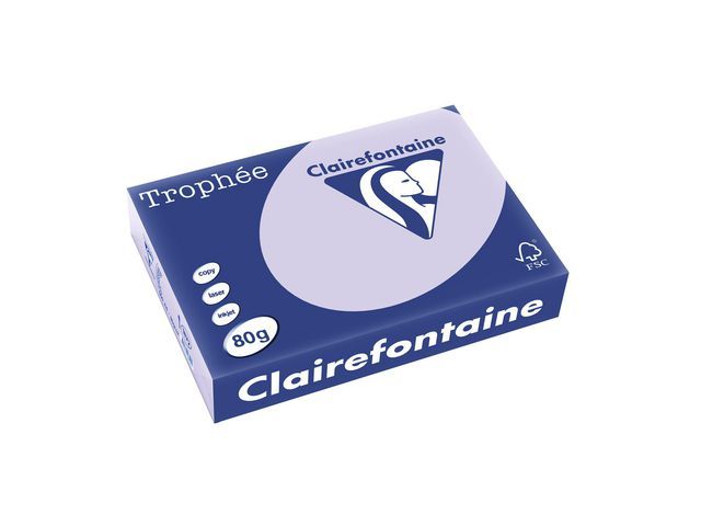 Clairefontaine CLAIRFONTAINE gekleurd papier lila A4 80 g/mu00b2 (doos 5 x 500 vel)