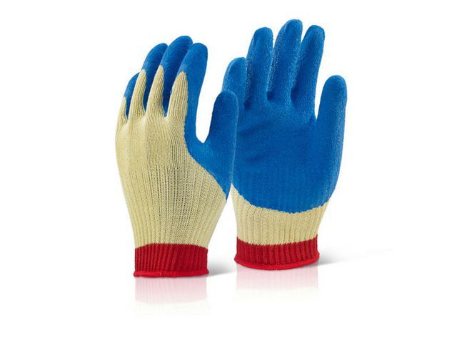 Handschoen latex kevlar blauw S/ds10