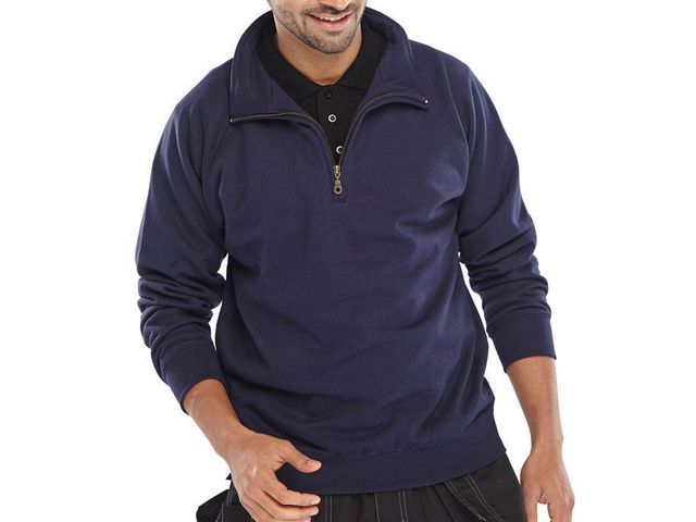 Sweatshirt zip navy blauw 5XL