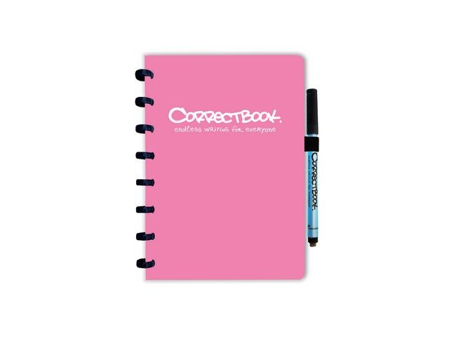 Notitieboek Correctbook A5 lijn roze