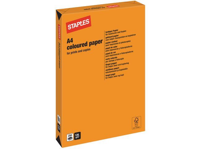 Our Choice Gekleurd papier A4, 120 g/mu00b2, oranje (pak 250 vel)