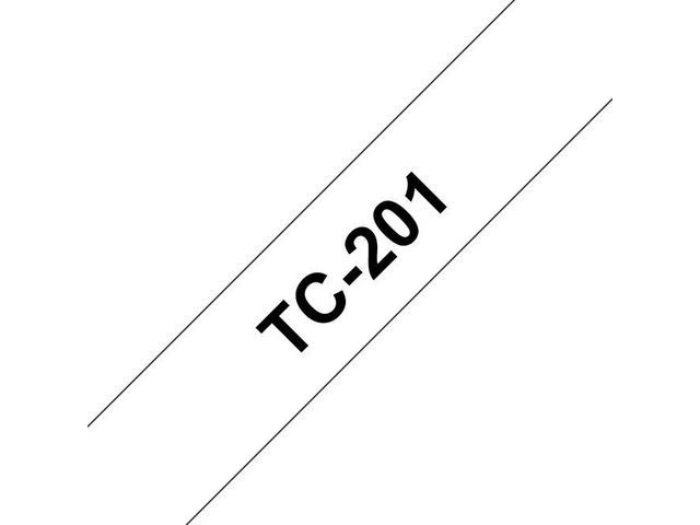 Tape P-Touch TC-201 12mm zwart op wit