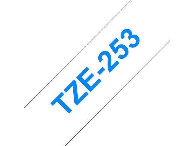 P-TOUCH TZE labeltapes Blauw op wit TZE-253 24 m m
