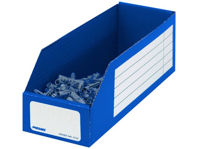 Pressel Open Voorraaddoos, 305 x 100 x 110mm, blauw (pak 20 stuks)