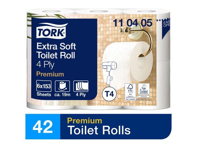 Toiletpapier Tork T4 4L ex soft/pk6x150v